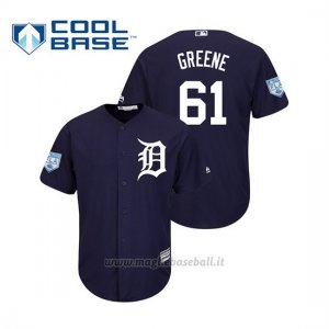 Maglia Baseball Uomo Detroit Tigers Shane Greene Cool Base Entrenamiento De Primavera 2019 Blu