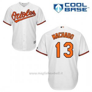 Maglia Baseball Uomo Baltimore Orioles 13 Manny Machado Bianco 1ªCool Base