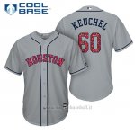 Maglia Baseball Uomo Houston Astros 2017 Estrellas y Rayas Dallas Keuchel Grigio Cool Base