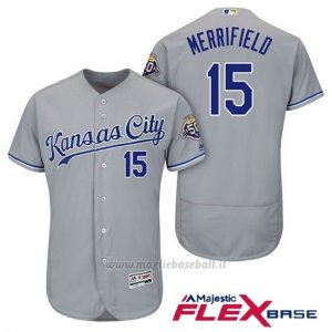 Maglia Baseball Uomo Kansas City Royals Whit Merrifield Grigio 50th Season Flex Base