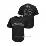 Maglia Baseball Uomo Col Orado Rockies Trev Or St Ory 2019 Players Weekend True Replica Nero