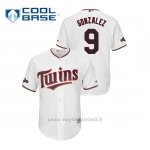 Maglia Baseball Uomo Minnesota Twins 9 Marwin Gonzalez 2019 Postseason Cool Base Bianco