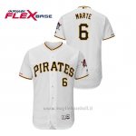 Maglia Baseball Uomo Pittsburgh Pirates Starling Marte 150th Aniversario Patch Flex Base Bianco