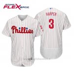 Maglia Baseball Uomo Philadelphia Phillies Bryce Harper Flex Base Autentico Collezione 1ªBianco