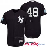 Maglia Baseball Uomo New York Yankees Chris Carter Blu 2017 Allenamento Primaverile Flex Base
