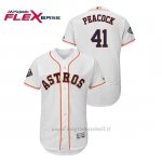 Maglia Baseball Uomo Houston Astros 41 Brad Peacock 2019 World Series Bound Flex Base Bianco