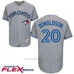 Maglia Baseball Uomo Toronto Blue Jays Josh Donaldson Grigio Flex Base Autentico Collezione