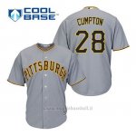 Maglia Baseball Uomo Pittsburgh Pirates Brandon Cumpton 28 Grigio Cool Base