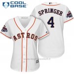Maglia Baseball Donna Houston Astros 2017 World Series Campione George Springer Bianco Cool Base