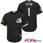 Maglia Baseball Uomo Chicago White Sox 1 Adam Eaton Nero 2017 Allenamento Primaverile Flex Base Giocatore