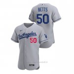 Maglia Baseball Uomo Los Angeles Dodgers Mookie Betts Autentico 2020 Segunda Grigio