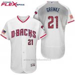 Maglia Baseball Uomo Arizona Diamondbacks 2017 Estrellas y Rayas 21 Zack Greinke Bianco Flex Base