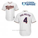 Maglia Baseball Uomo Minnesota Twins Paul Molitor 4 Bianco 1ªCool Base