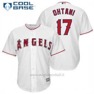 Maglia Baseball Uomo Los Angeles Angels 17 Shohei Ohtani Biancoofficial Giocatore Cool Base