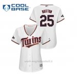 Maglia Baseball Donna Minnesota Twins 25 Byron Buxton 2019 Postseason Cool Base Bianco