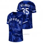 Maglia Baseball Hombre Los Angeles Dodgers Cody Bellinger Camuffamento Autentico Collezione Blu