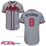 Maglia Baseball Uomo Atlanta Braves 8 Jace Peterson Grigio Autentico Collezione Flex Base