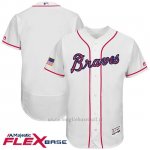 Maglia Baseball Uomo Atlanta Braves 2017 Estrellas y Rayas Bianco Flex Base