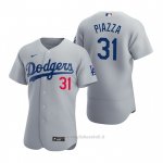 Maglia Baseball Uomo Los Angeles Dodgers Mike Piazza Autentico 2020 Alternato Grigio