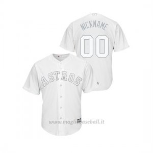 Maglia Baseball Hombre Houston Astros Personalizzate 2019 Players Weekend Nickname Replica Bianco