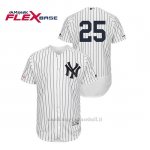 Maglia Baseball Uomo New York Yankees Gleyber Torres 150th Aniversario Patch Flex Base Bianco