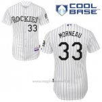 Maglia Baseball Uomo Colorado Rockies Justin Morneau 33 Bianco 1ªCool Base