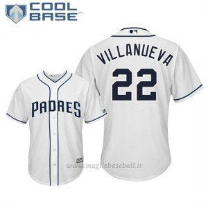 Maglia Baseball Uomo San Diego Padres Christian Villanueva Cool Base Majestic 1ªBianco