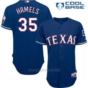 Maglia Baseball Uomo Texas Rangers Cole Hamels Majestic Blu Cool Base