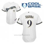 Maglia Baseball Uomo Milwaukee Brewers Jean Segura 9 Bianco 1ªCool Base