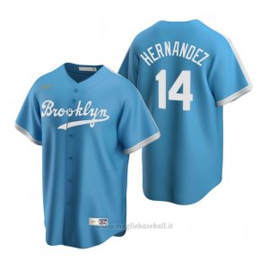 Maglia Baseball Uomo Los Angeles Dodgers Enrique Hernandez Cooperstown Collection Alternato Blu