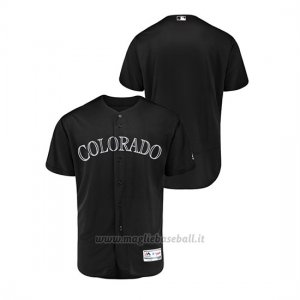 Maglia Baseball Hombre Colorado Rockies 2019 Players Weekend Autentico Nero