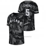 Maglia Baseball Hombre Chicago White Sox Yolmer Sanchez Camuffamento Autentico Collezione Nero