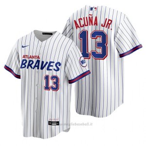 Maglia Baseball Uomo Atlanta Braves Ronald Acuna Jr. Replica 2021 City Connect Bianco