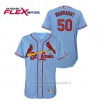 Maglia Baseball Uomo St. Louis Cardinals Adam Wainwright 150th Aniversario Patch Flex Base Blu