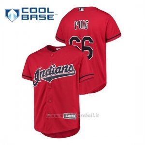 Maglia Baseball Bambino Cleveland Indians Yasiel Puig Cool Base Alternato Rosso