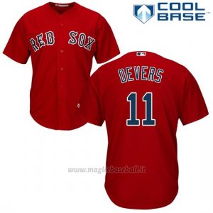 Maglia Baseball Uomo Boston Red Sox 11 Rafael Devers Rossoalterno Cool Base