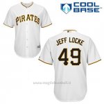 Maglia Baseball Uomo Pittsburgh Pirates Jeff Locke 49 Bianco 1ªCool Base