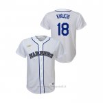 Maglia Baseball Bambino Seattle Mariners Yusei Kikuchi Cooperstown Collection Primera Bianco