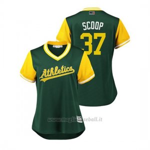 Maglia Baseball Donna Oakland Athletics Edwin Jackson 2018 Llws Players Weekend Scoop Green