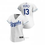 Maglia Baseball Donna Kansas City Royals Salvador Perez 2020 Replica Primera Bianco