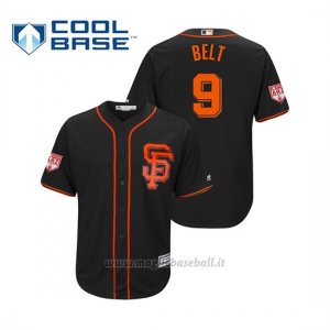 Maglia Baseball Uomo San Francisco Giants Brandon Belt Cool Base Entrenamiento De Primavera 2019 Nero