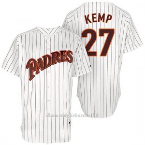 Maglia Baseball Uomo San Diego Padres San Diego 27 Matt Kemp Bianco Turn Back The Clock Giocatore