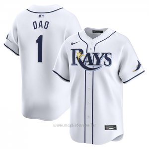 Maglia Baseball Uomo Tampa Bay Rays #1 Dad Home Limited Bianco