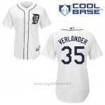 Maglia Baseball Uomo Detroit Tigers Justin Verlander 35 Bianco 1ªCool Base