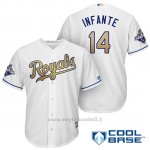 Maglia Baseball Uomo Kansas City Royals Campione 14 Omar Infante Coolbase Ors