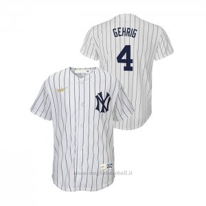 Maglia Baseball Bambino New York Yankees Lou Gehrig Cooperstown Collection Primera Bianco