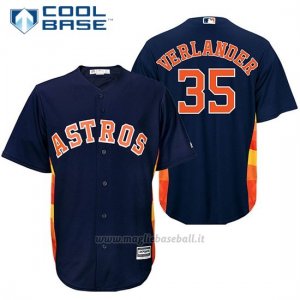 Maglia Baseball Uomo Houston Astros 35 Justin Verlander Bluofficial Giocatore Cool Base