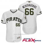 Maglia Baseball Uomo Pittsburgh Pirates Dovydas Neverauskas Bianco 2018 1ªAlterner Flex Base