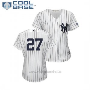 Maglia Baseball Donna New York Yankees Giancarlo Stanton Cool Base Giocatore Bianco