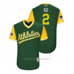 Maglia Baseball Uomo Oakland Athletics Khris Davis 2018 Llws Players Weekend Kd Green